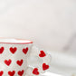 Cute Heart-Shaped Ceramic Mug with Red Heart Design – Romantic Love Gift Cup