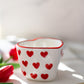 Cute Heart-Shaped Ceramic Mug with Red Heart Design – Romantic Love Gift Cup
