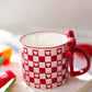 Bowknot Heart Ceramic Mug with Dots Pattern – Romantic Coffee & Tea Cup for Gifts