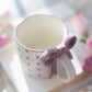 Bowknot Heart Ceramic Mug with Dots Pattern – Romantic Coffee & Tea Cup for Gifts