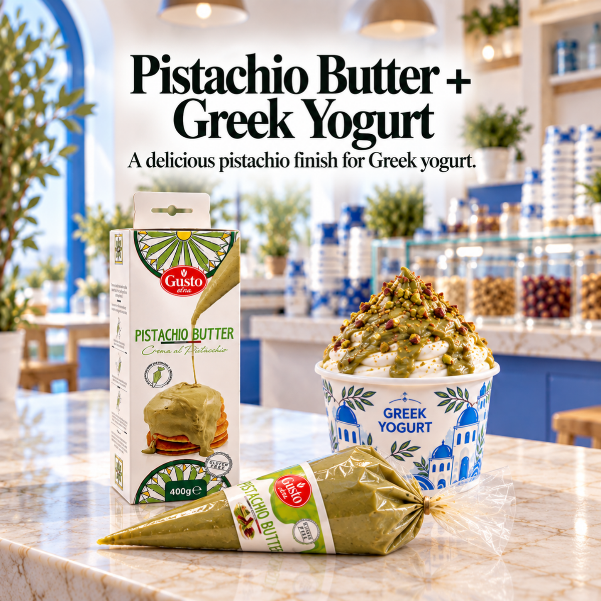 Gusto Etna Sicilian Pistachio Butter Cream – Squeeze Pouch – 400g (14.1 oz)