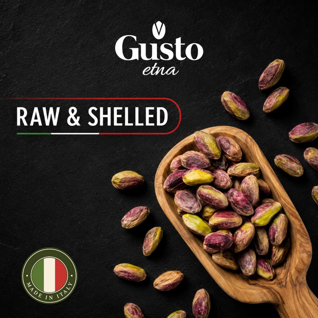 Gusto Etna 100% Sicilian Pistachios from Bronte – Roasted, Shelled, Unsalted, 250g / 8.8 oz