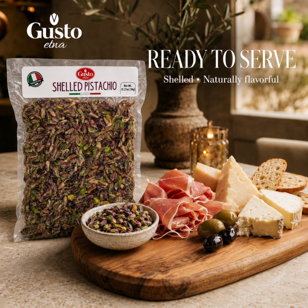 Gusto Etna 100% Sicilian Pistachios from Bronte – Roasted, Shelled, Unsalted, 250g / 8.8 oz