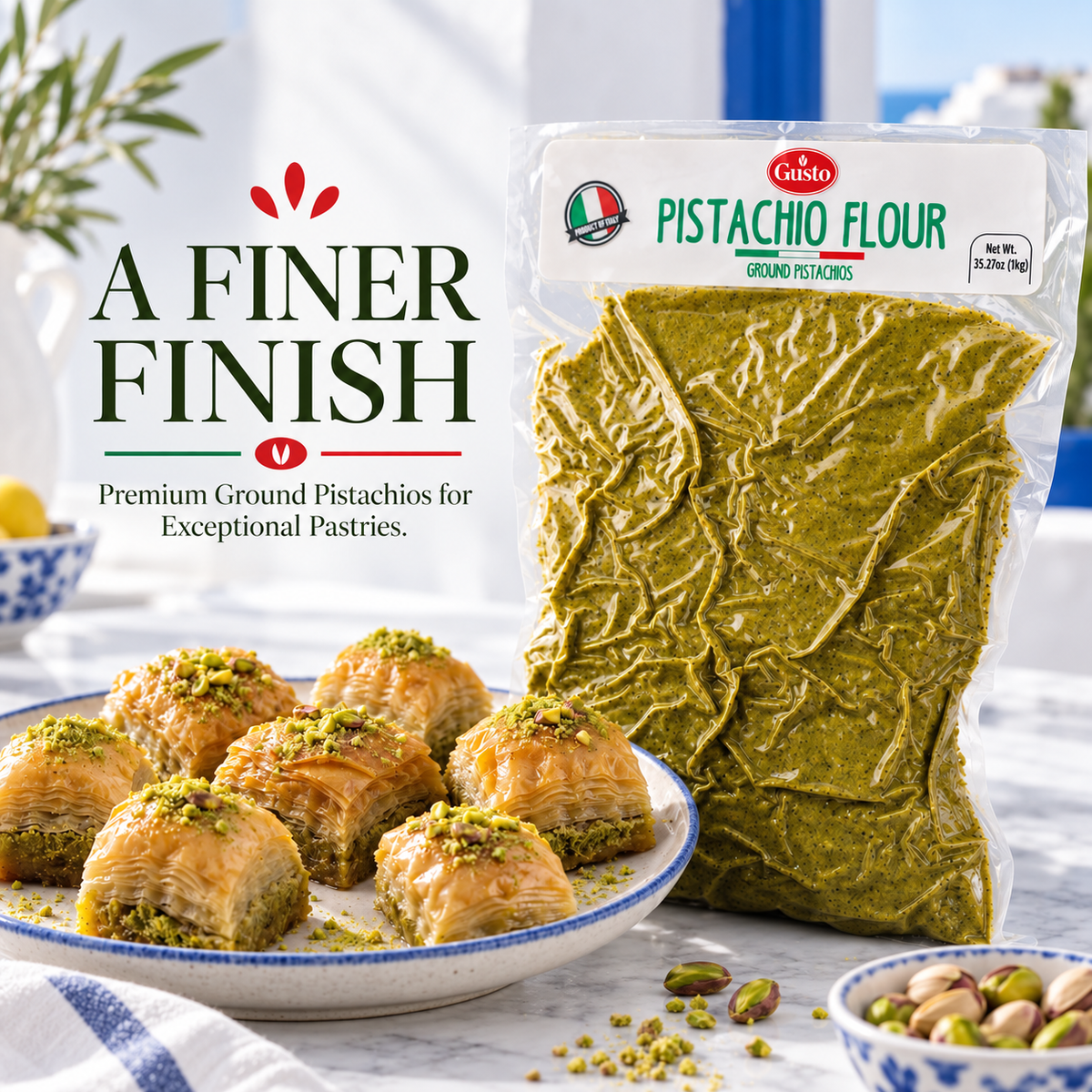 Gusto Etna Sicilian Pistachio Flour – 1 kg (2.2 lb) Bulk