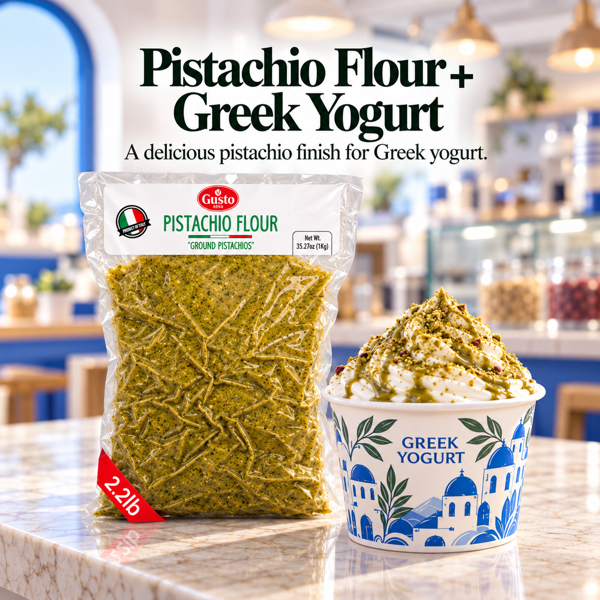 Gusto Etna Sicilian Pistachio Flour – 1 kg (2.2 lb) Bulk