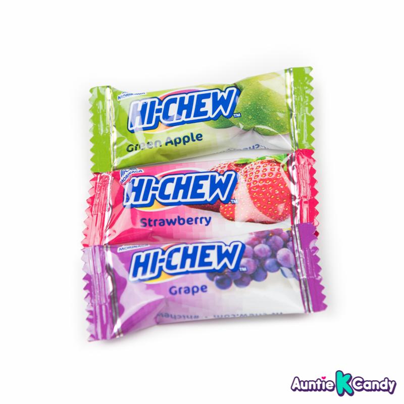 Morinaga Hi Chew Original Mix Bag Chewy Candy Strawberry, Green Apple, Grape Flavors, 3.53 oz
