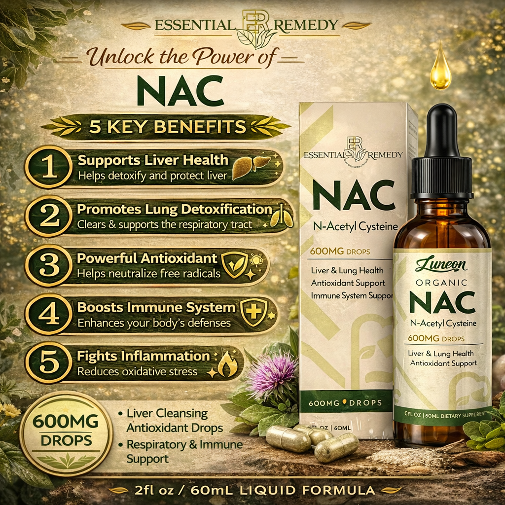 NAC N-Acetyl Cysteine Drops, 600 mg Antioxidant Amino Acid Supplement