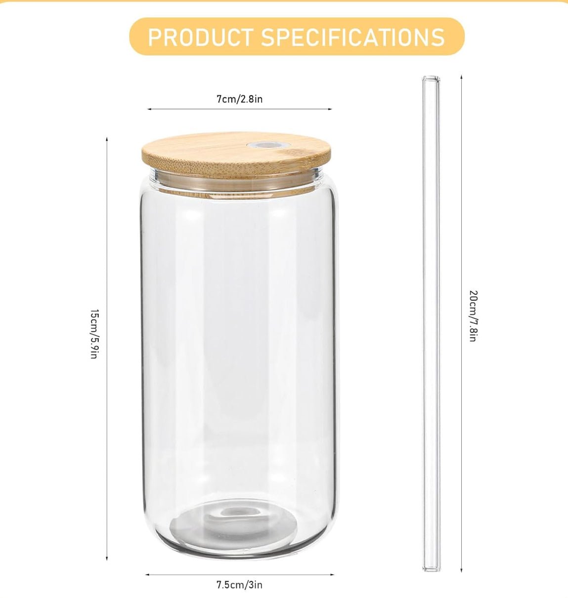 Pumpkin Glass Iced Coffee Cup – 16oz Iced Coffee Tumbler with Lid & Straw