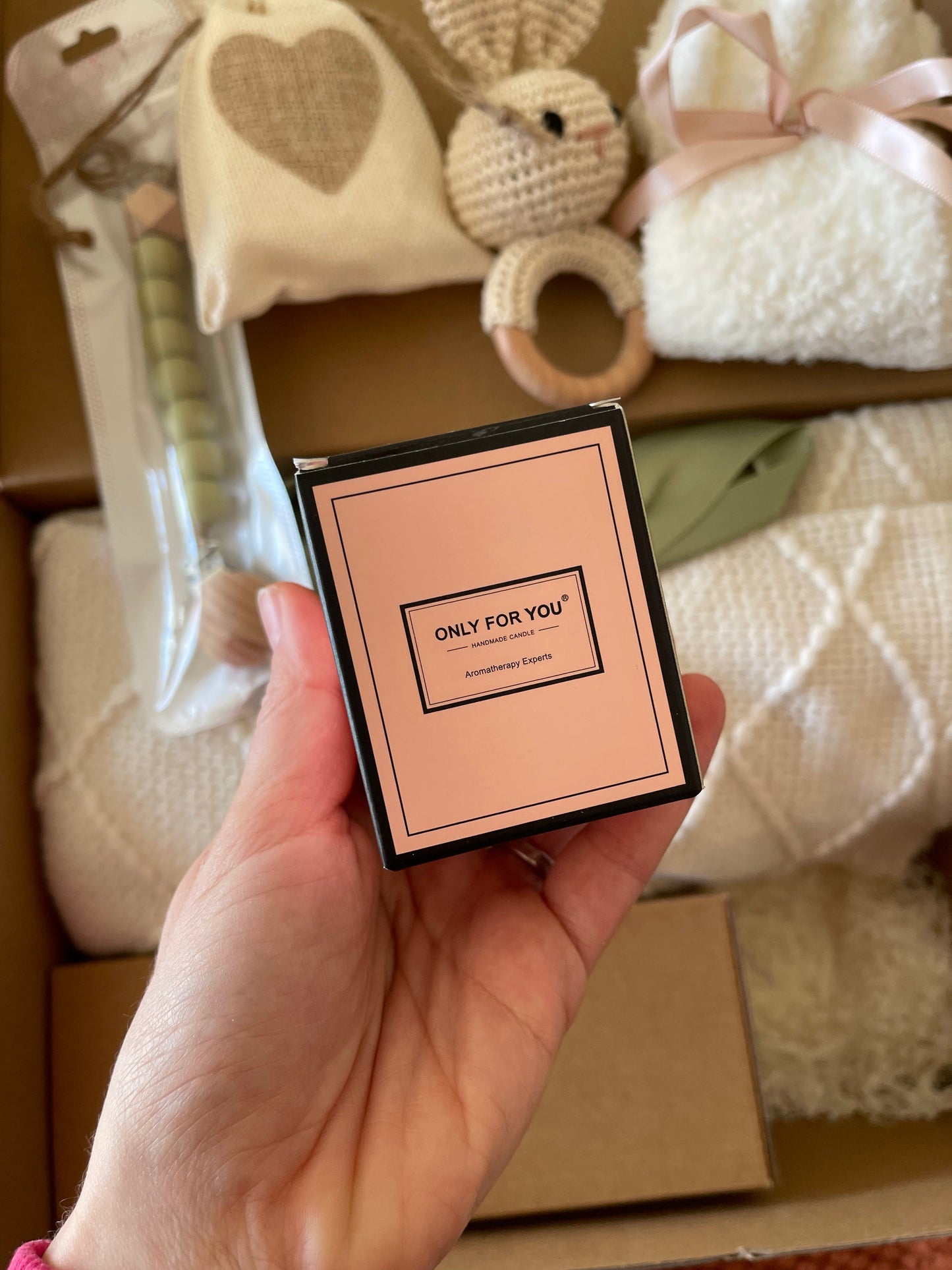 New Mom Care Package: Pink Box with Candle, Mama Mug & More - Ideal Baby Shower Gift