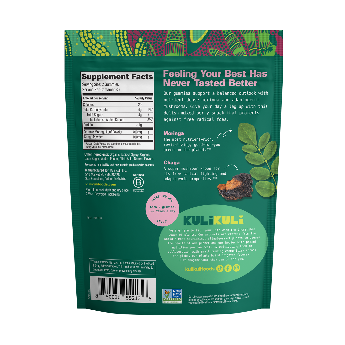 Moringa & Chaga Mushroom Superfood Gummies