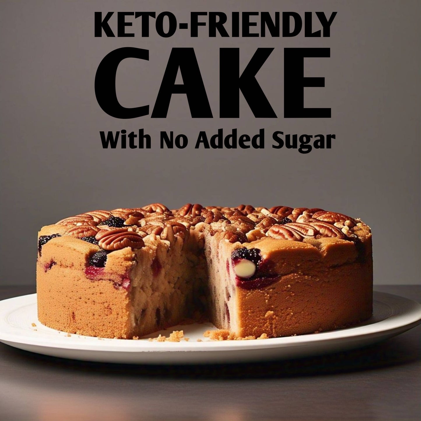 Andy Anand Sugar-Free Keto Fruit Cake, 9-Inch, 2 lb – Low-Carb, Delicious & Decadent, Perfect for Diabetics & Keto Diet Birthday Gift Box