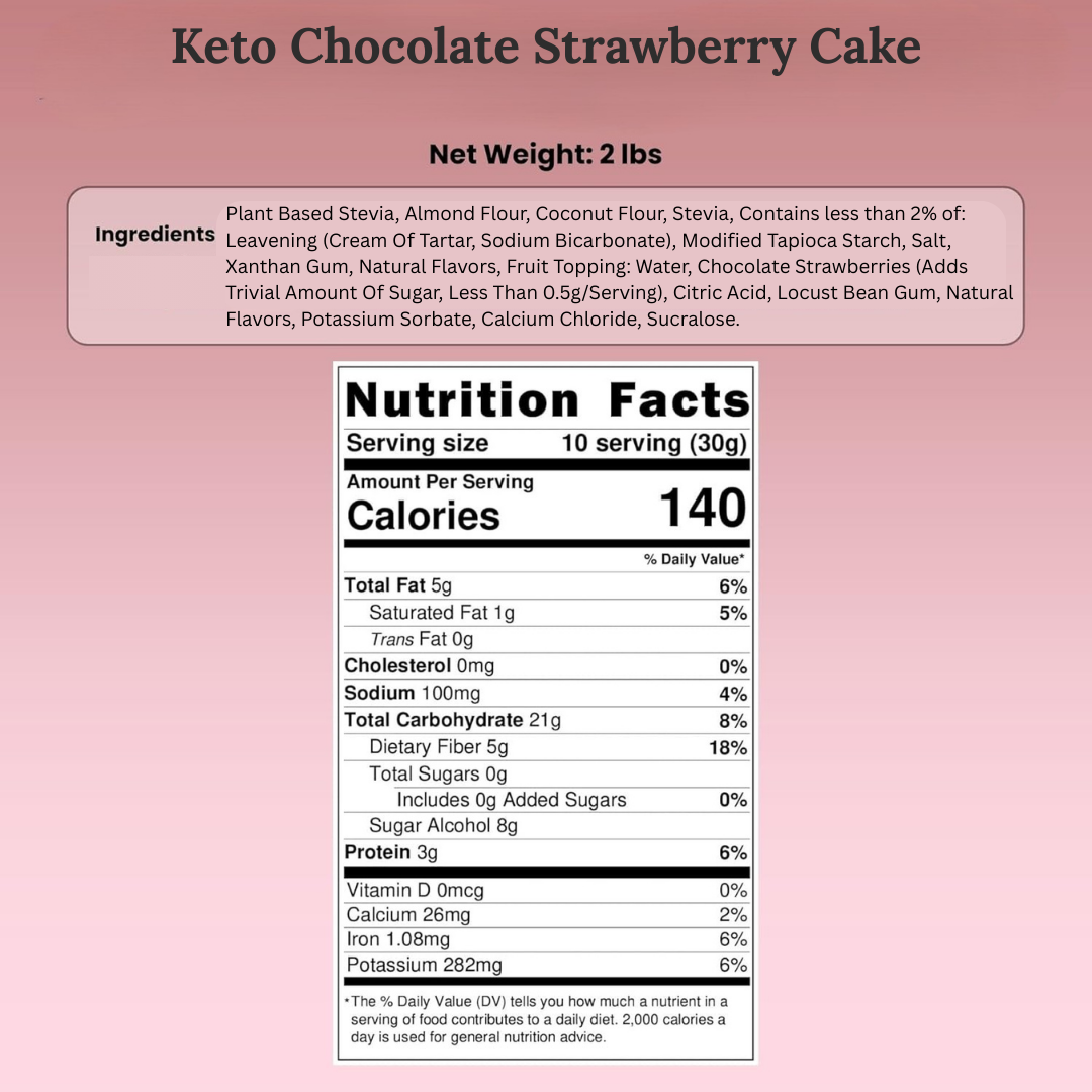 Andy Anand Sugar-Free Gluten-Free Chocolate Strawberry Cake, 2.8 lb – Real Strawberry Filling, Keto & Diabetic-Friendly, Birthday Gift Box
