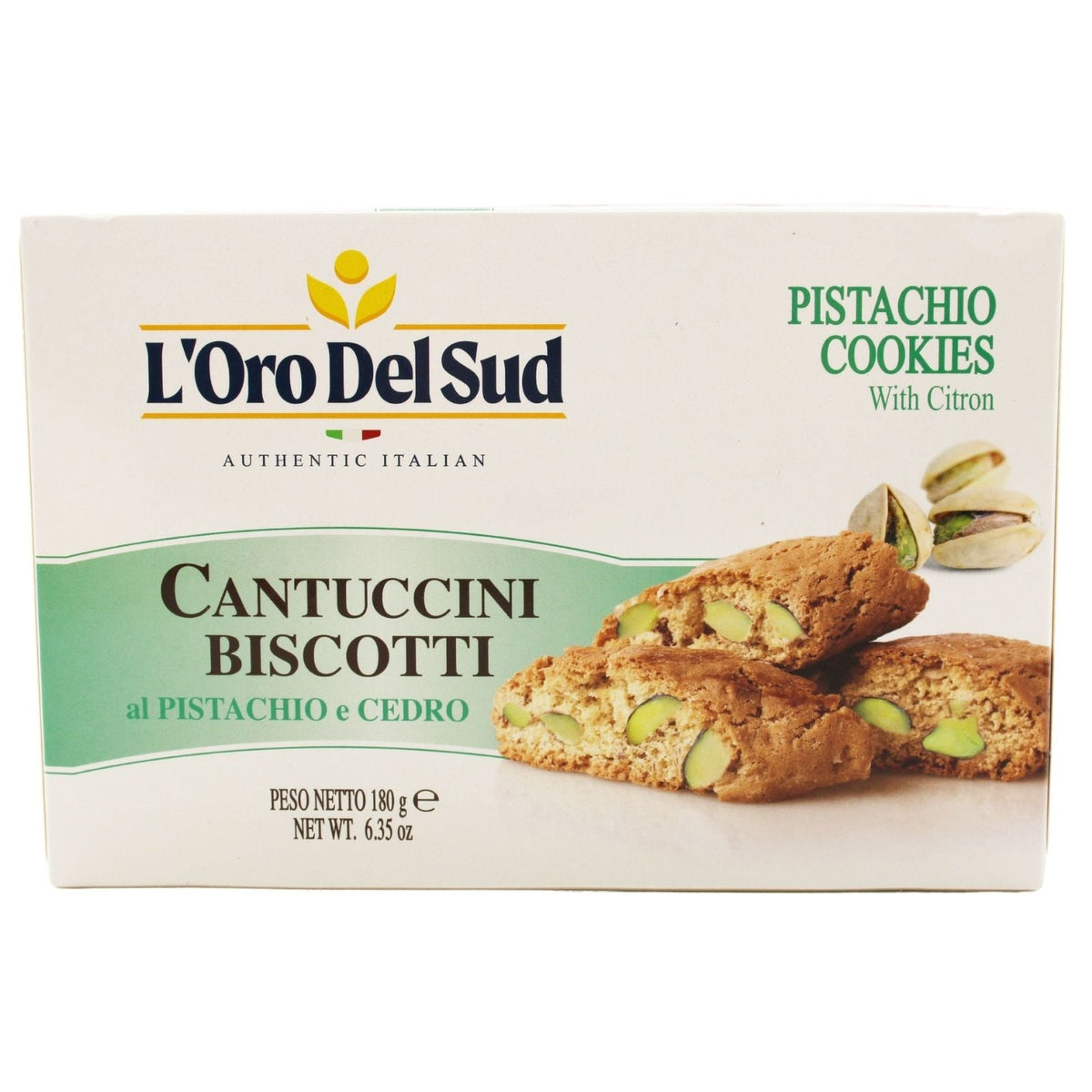 L'Oro Del Sud Cantuccini Biscotti with Pistachios, 6.35 oz