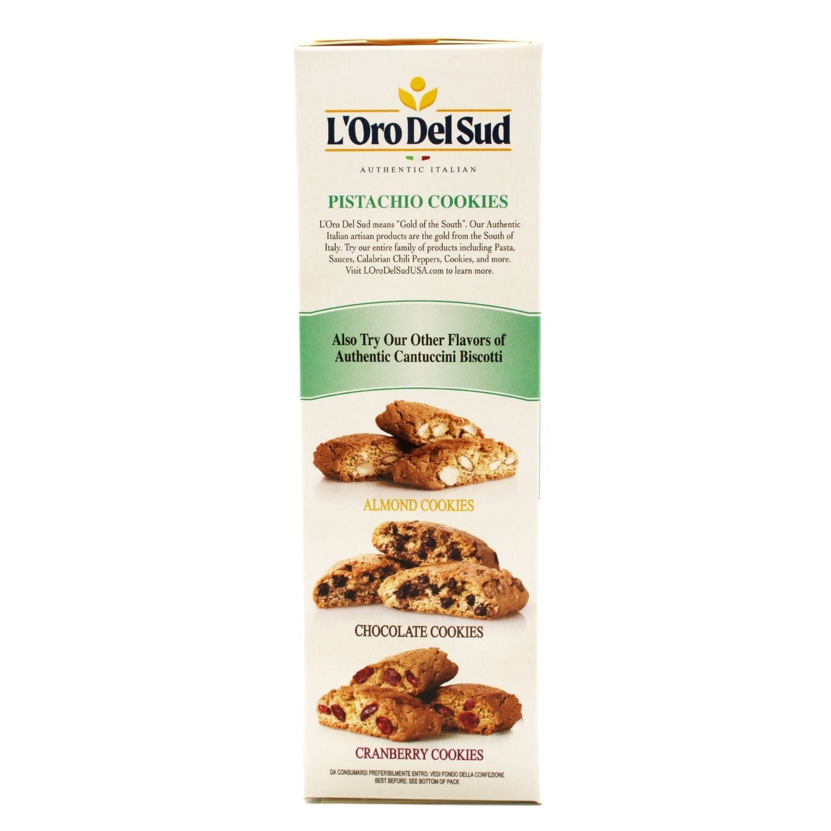 L'Oro Del Sud Cantuccini Biscotti with Pistachios, 6.35 oz