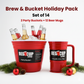 RedCupliving Brew & Bucket Holiday Pack | 2 Party Buckets + 12 Beer Mugs