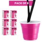 Redcupliving 2 oz Pink Reusable Shot Cup with Lanyard