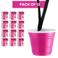 Redcupliving 2 oz Pink Reusable Shot Cup with Lanyard