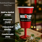 Redcupliving Reusable 8oz Stemmed Red Plastic Wine Cup
