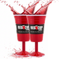 Redcupliving Reusable 8oz Stemmed Red Plastic Wine Cup