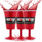 Redcupliving Reusable 8oz Stemmed Red Plastic Wine Cup