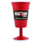 Redcupliving Reusable 8oz Stemmed Red Plastic Wine Cup