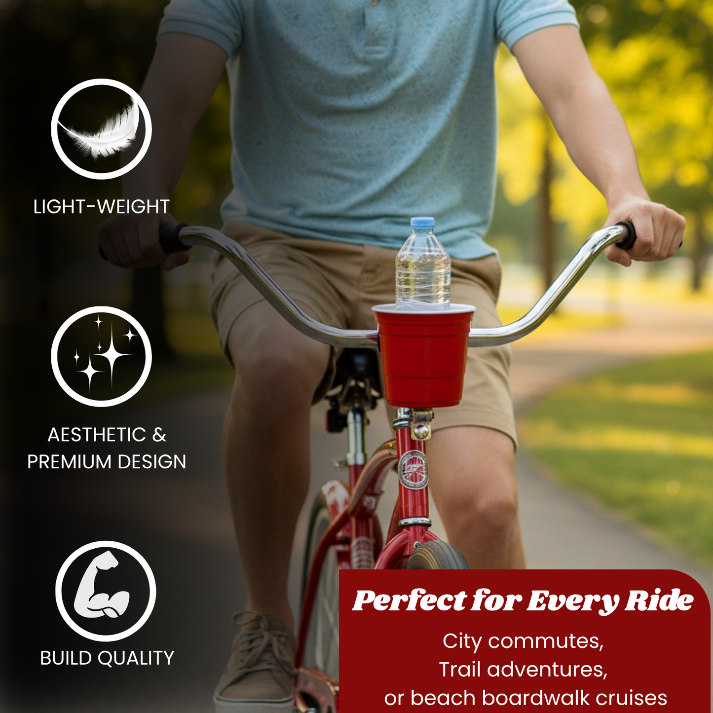 Redcupliving Red Bicycle Cup Holder