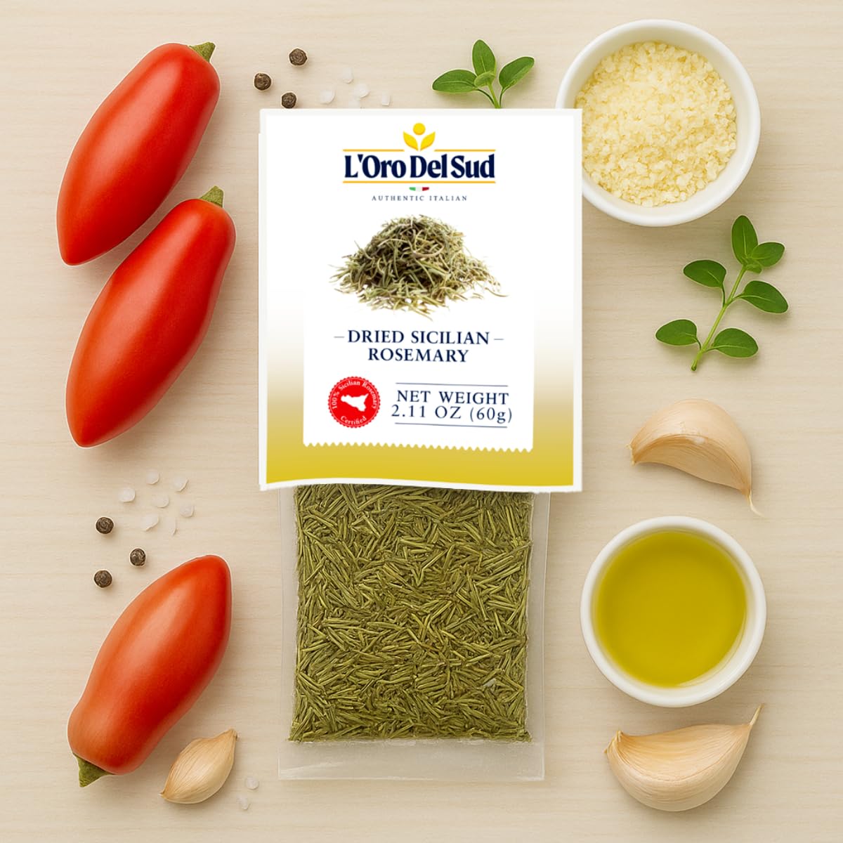 L'Oro Del Sud, Sicilian Rosemary Loose, 2.11 oz (60 g)