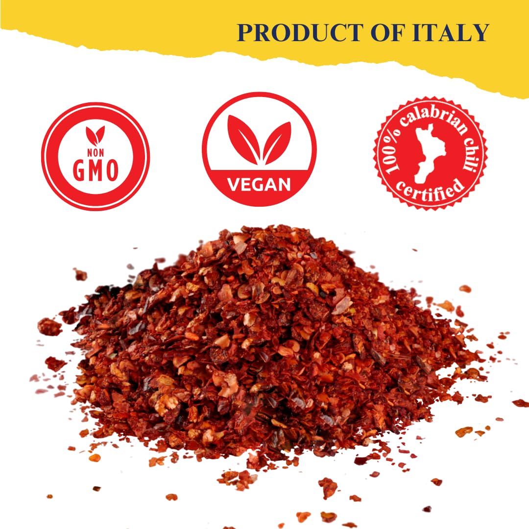 L'Oro Del Sud, Dry Calabrian Chili Red Pepper Flakes, 2.2 lb (1 kg)