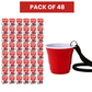Redcupliving Reusable Red Plastic Shot Cup with Lanyard, 2 oz