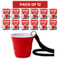 Redcupliving Reusable Red Plastic Shot Cup with Lanyard, 2 oz