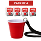 Redcupliving Reusable Red Plastic Shot Cup with Lanyard, 2 oz