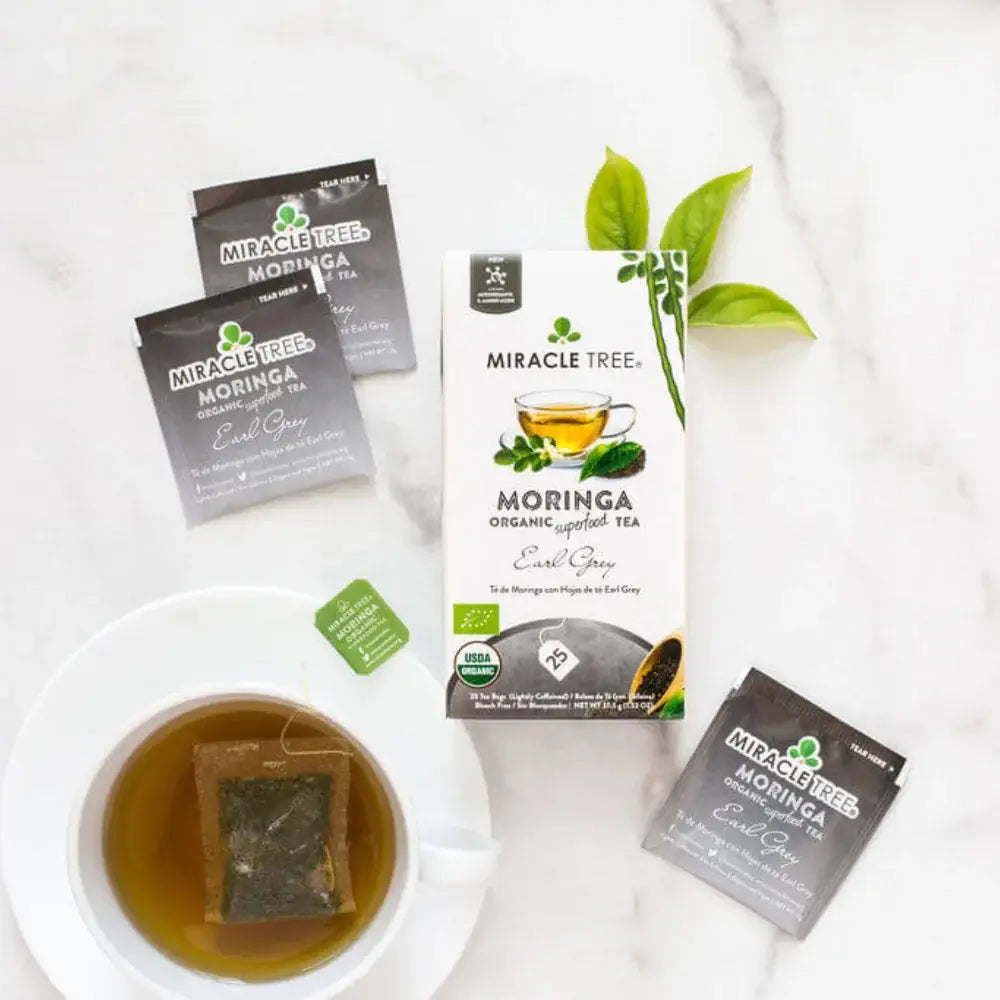 Organic Moringa Tea - Earl Grey - Lightly Caffeinated Herbal Tea