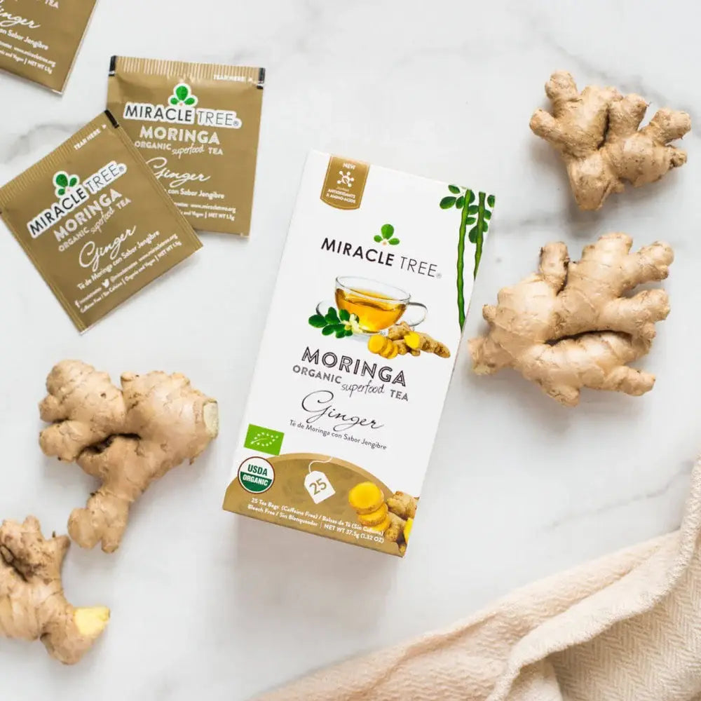Organic Moringa Tea - Ginger - Caffeine-Free Herbal Tea