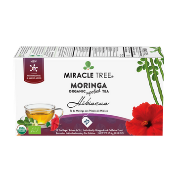 Organic Moringa Tea - Hibiscus - Natural Energy Support-Free Herbal Tea