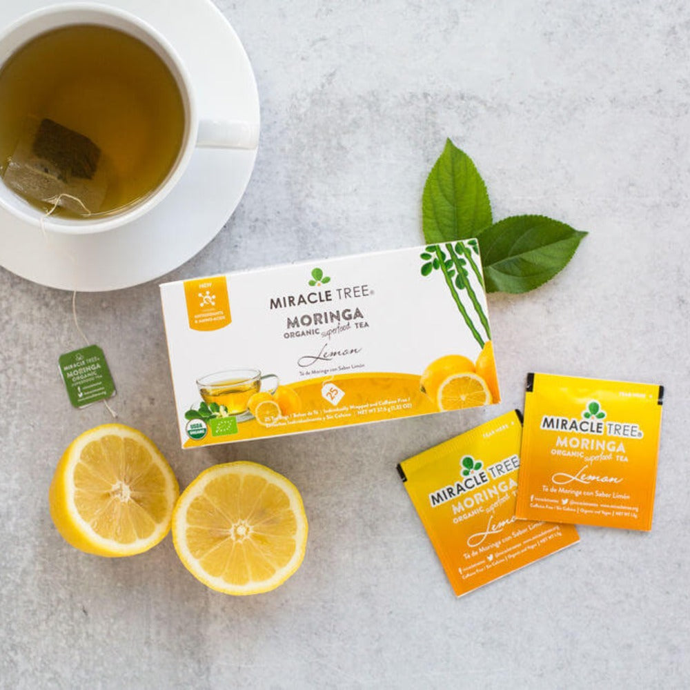 Organic Moringa Tea - Lemon - Caffeine-Free Herbal Tea