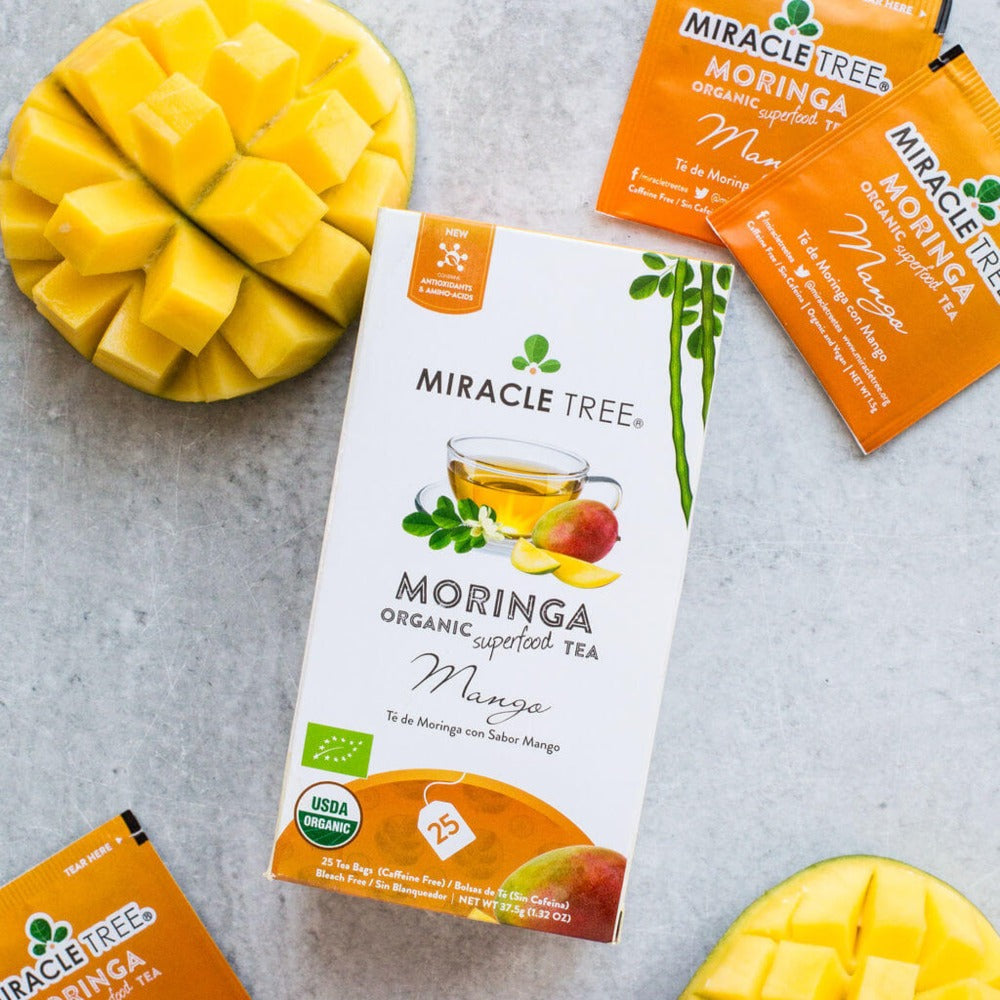 Organic Moringa Tea - Mango - Caffeine-Free Herbal Tea