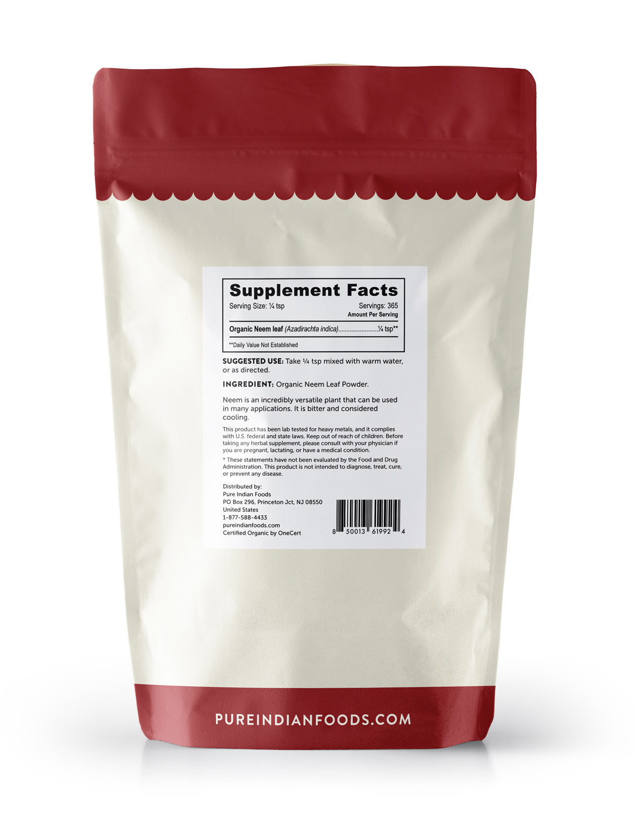 Neem Leaf Powder, Certified Organic - 8 oz