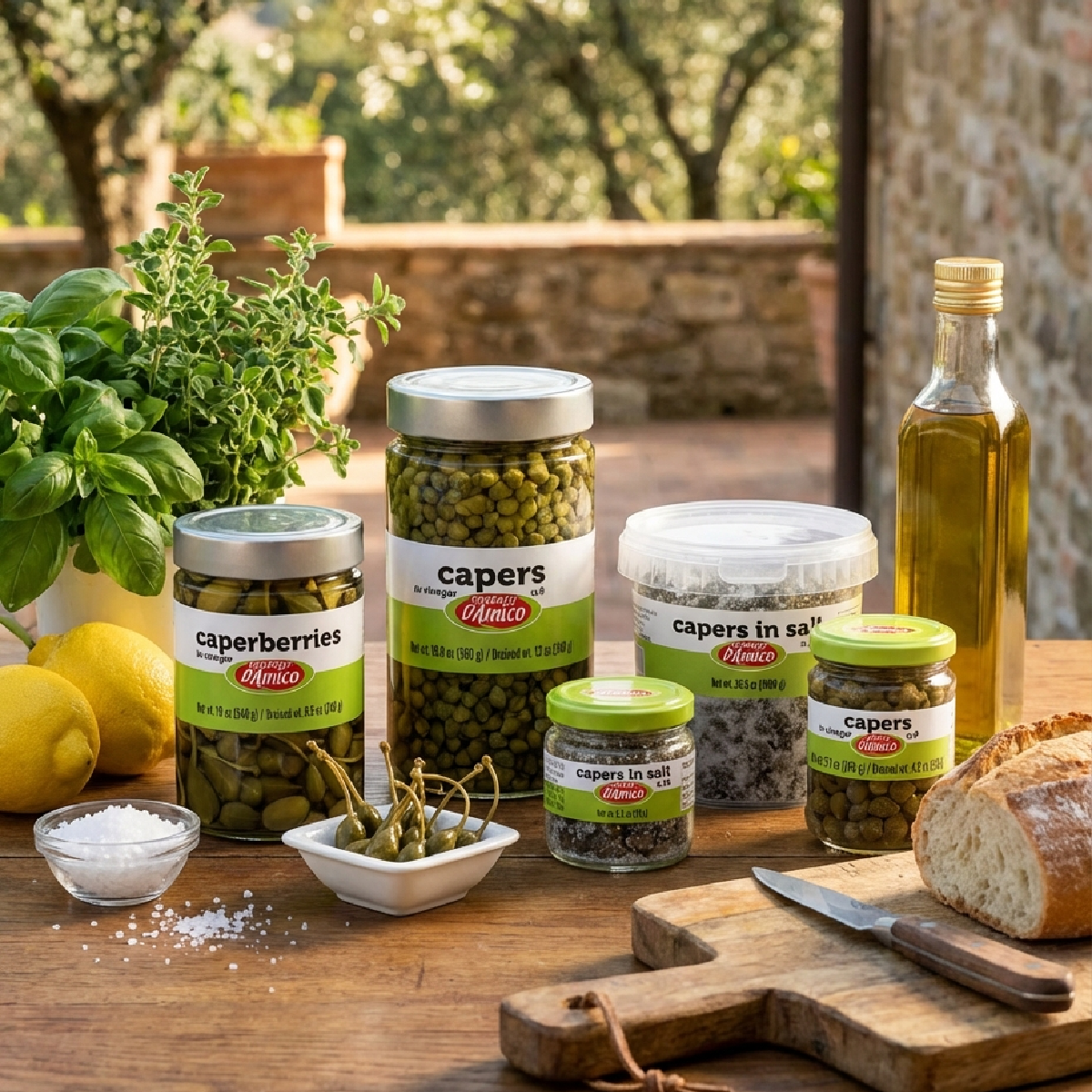 Fratelli D'Amico, Capers in Salt, No. 10, 2.5 oz (70g)
