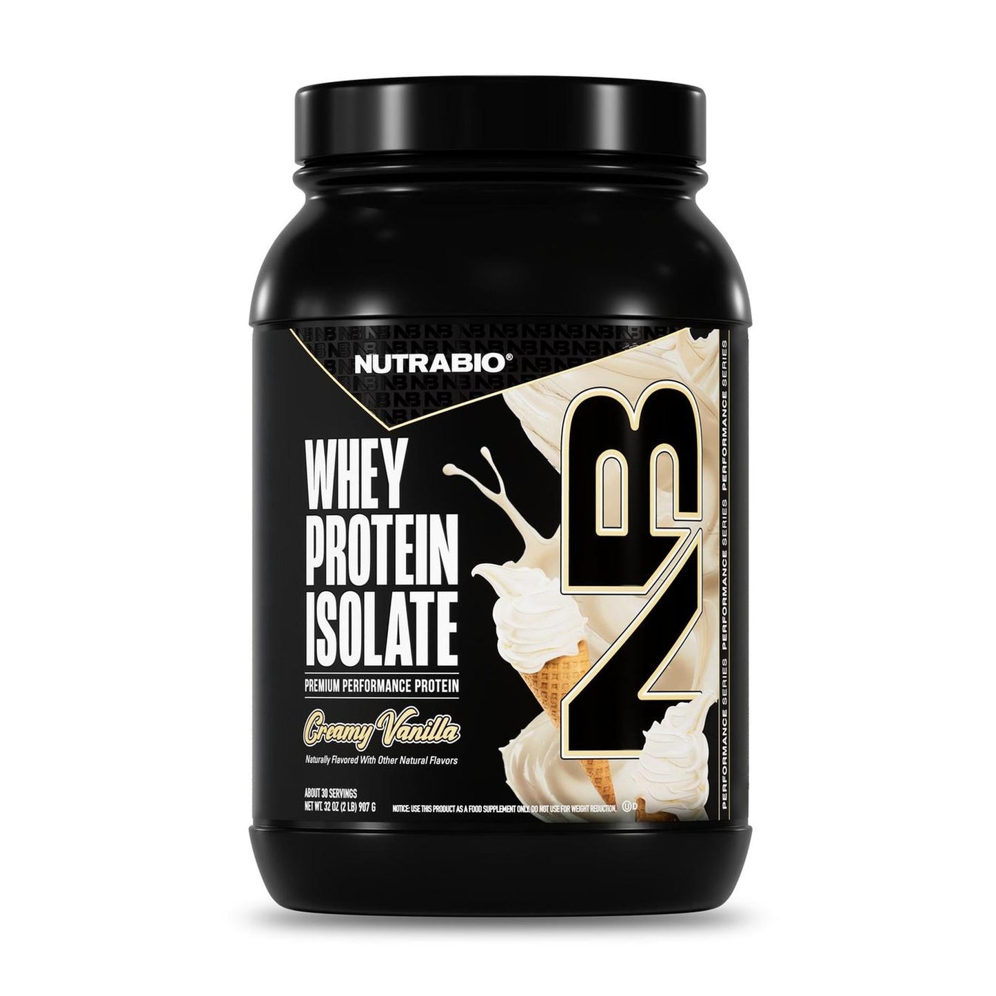 NutraBio 100% Whey Protein Isolate - 2 lb