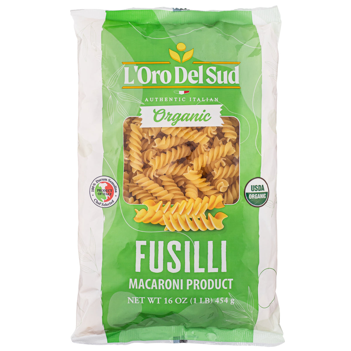 L'Oro Del Sud, Organic Fusilli Pasta, 20 Pack x 1 lb
