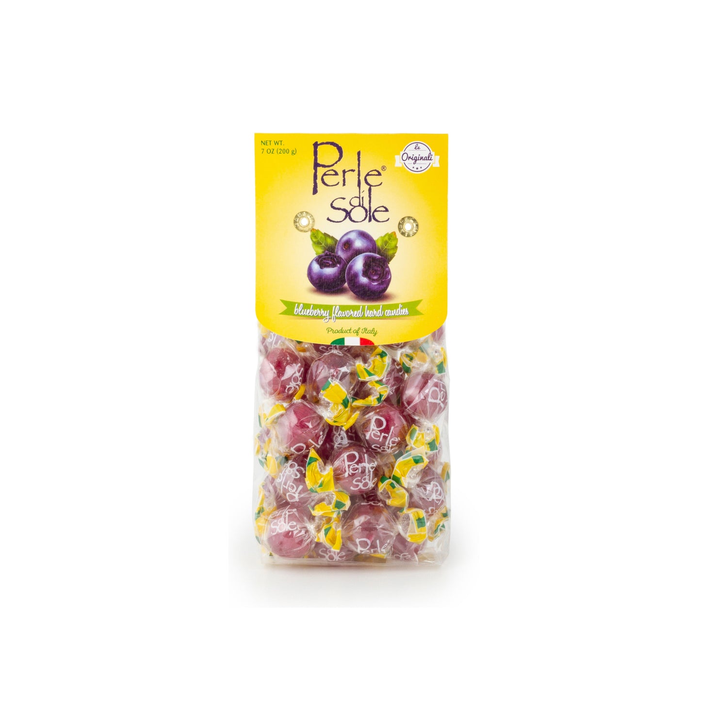 Perle di Sole Blueberry Drops — Fizzy Filled Italian Hard Candy