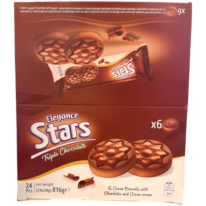 Elegance Stars Triple Chocolate Cookies – 24 Cocoa Biscuits