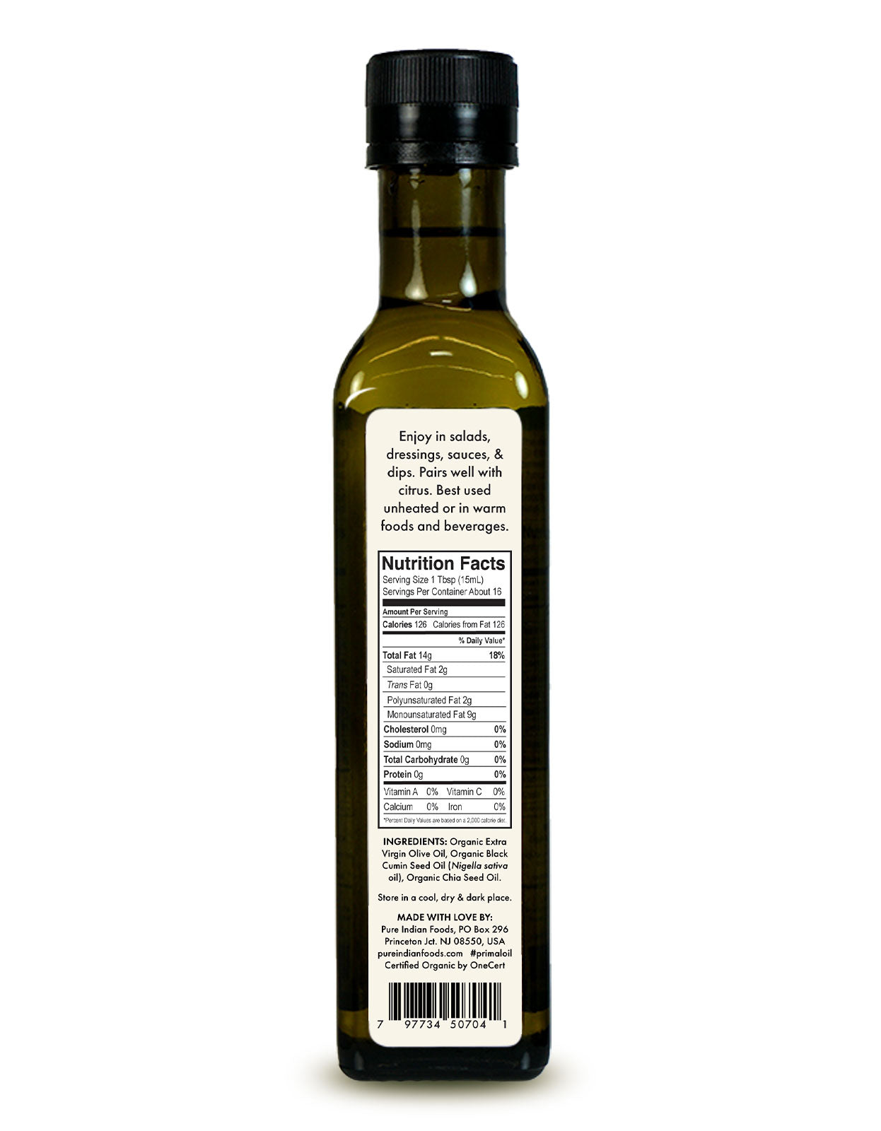 PRIMALOIL Triple Omega Blend 3-6-9, Extra Virgin & Certified Organic