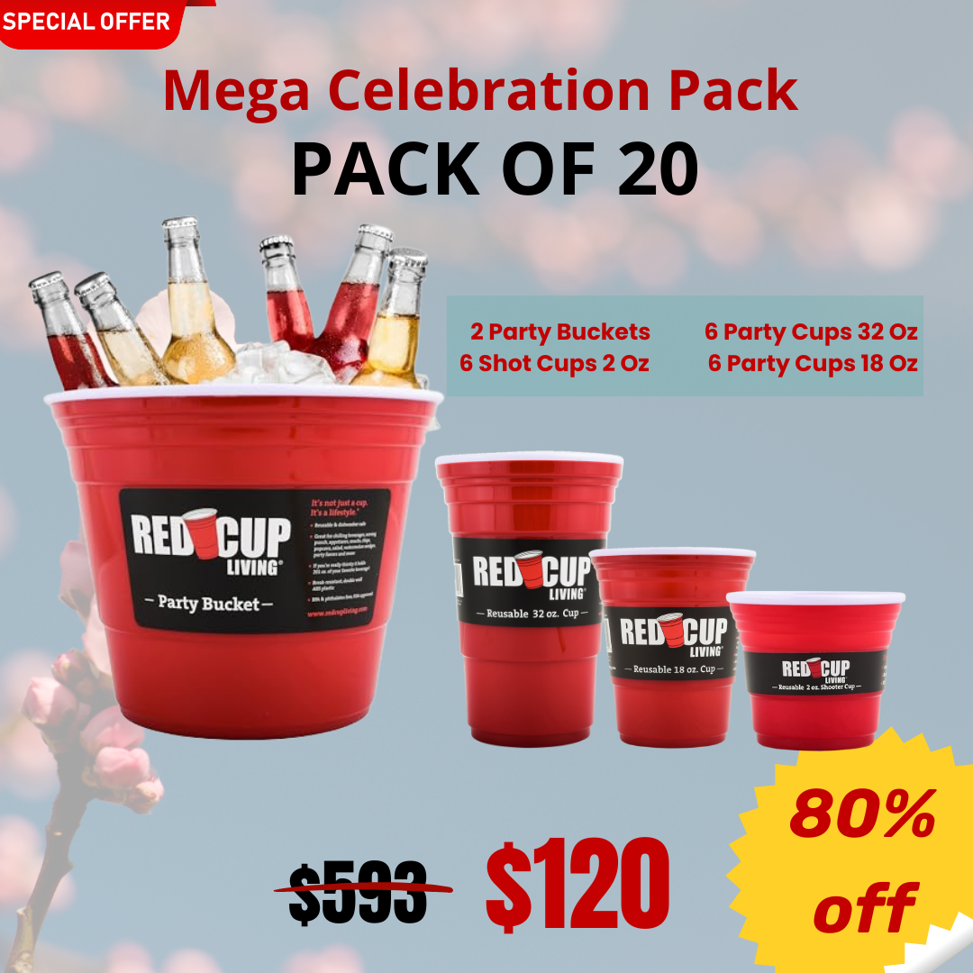 Redcupliving Mega Celebration Pack 20-Piece Party Drinkware Set