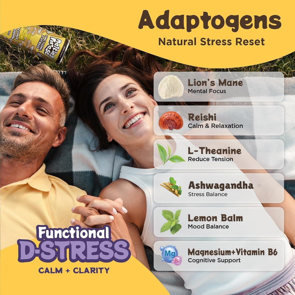 Mushroom D-Stress Drink 12 pack - Coconut Pineapple