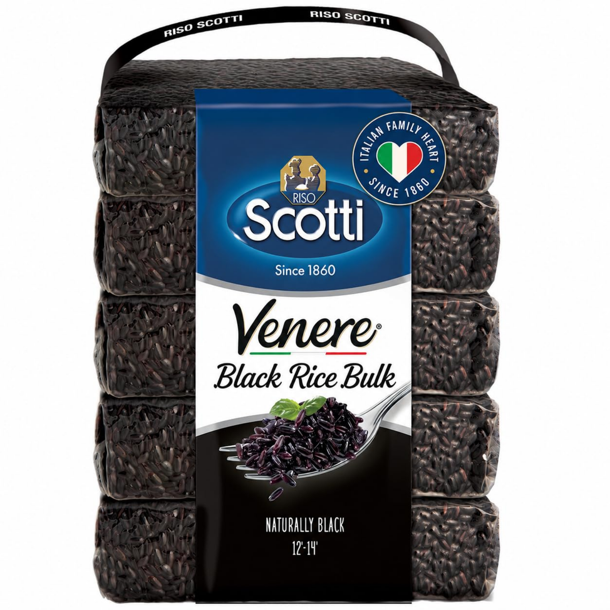 Riso Scotti Venere Black Italian Rice – 5 x 1 kg (11 lb) Bulk