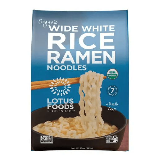 Rice Ramen Noodles, Wide White, Organic, Lotus Foods