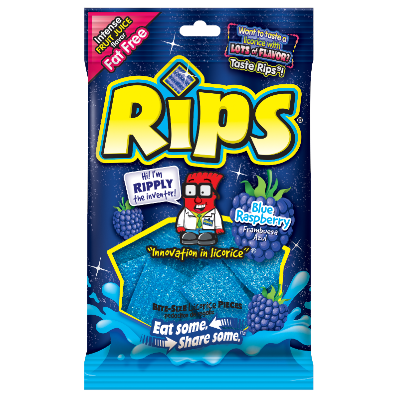 Rips Licorice Bite Size Chewy Candy Various Flavors, 4 oz