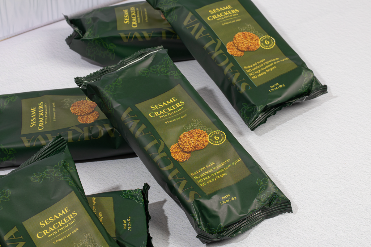 Sesame Crackers Pistachio - Snacklava®