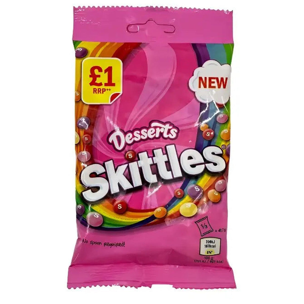 Skittles Desserts Sweets – Fruity Chewy Candy 125g Bag (UK)